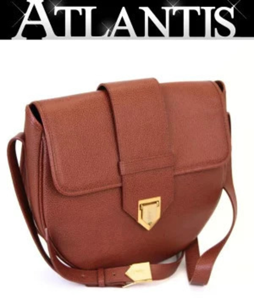 Saint Laurent Yves Leather Shoulder Bag Brown